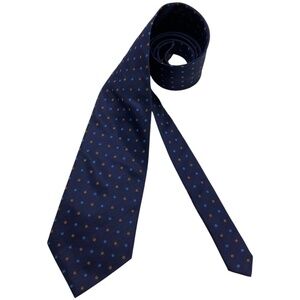ETON BLUES Blue Geometric Silk LUXURY Tie ITALY